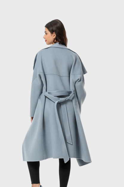 Stone Blue Long Wool Wrap